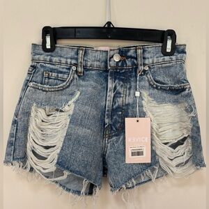 REVICE Ripped Blue Jean Shorts